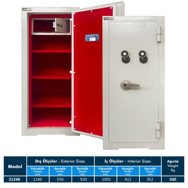 2124B KKK Ev Ofis Kasası  | Kadifeli